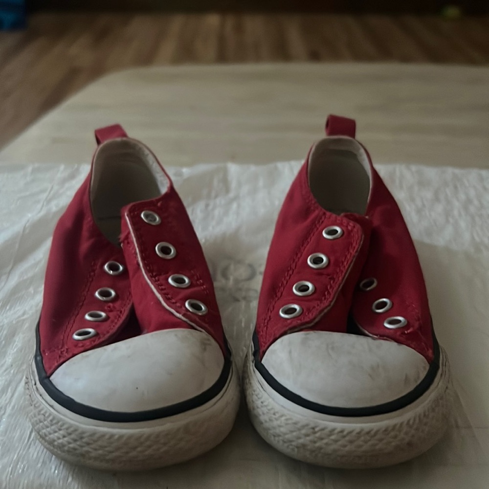 Red slip on chuck Taylor